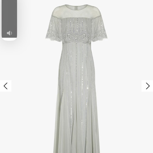 Adrianna Papell silver beaded gown NWT - Picture 3 of 3